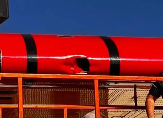 The damage to the aircraft (LA County Fire Department/ YouTube/ CNN) 