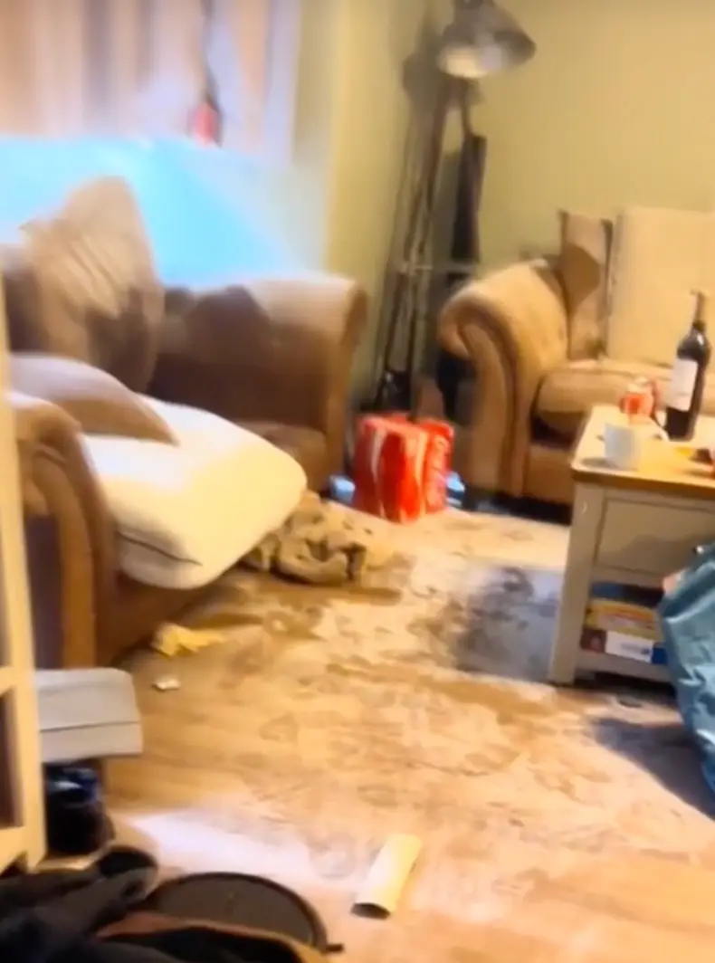 Fire extinguisher powder covered the home.