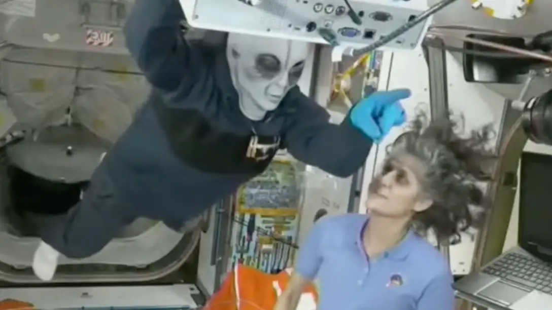 'Alien' spotted at International Space Station as stranded NASA astronauts get ready to come back to Earth