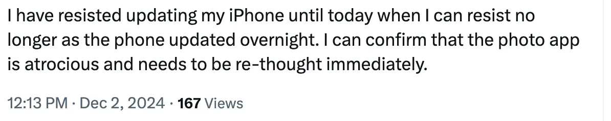 Many iPhone users are not happy with the new update (X)