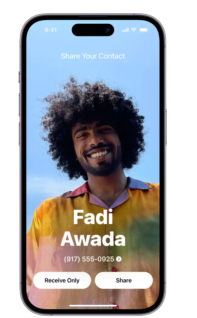 NameDrop allows users to share and receive contact information.