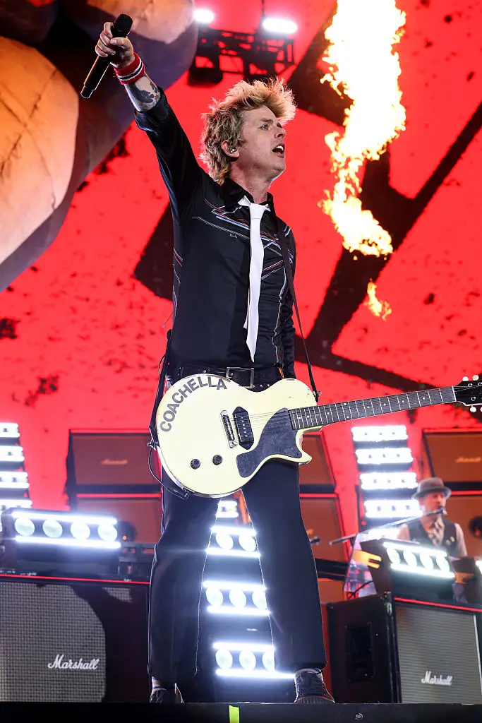 Armstrong touched on both US politics and world politics during Green Day's Coachella set (Kevin Mazur/Getty Images for Coachella)