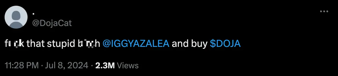 Doja Cat's Twitter targeted Iggy Azalea (X/ @DojaCat) 