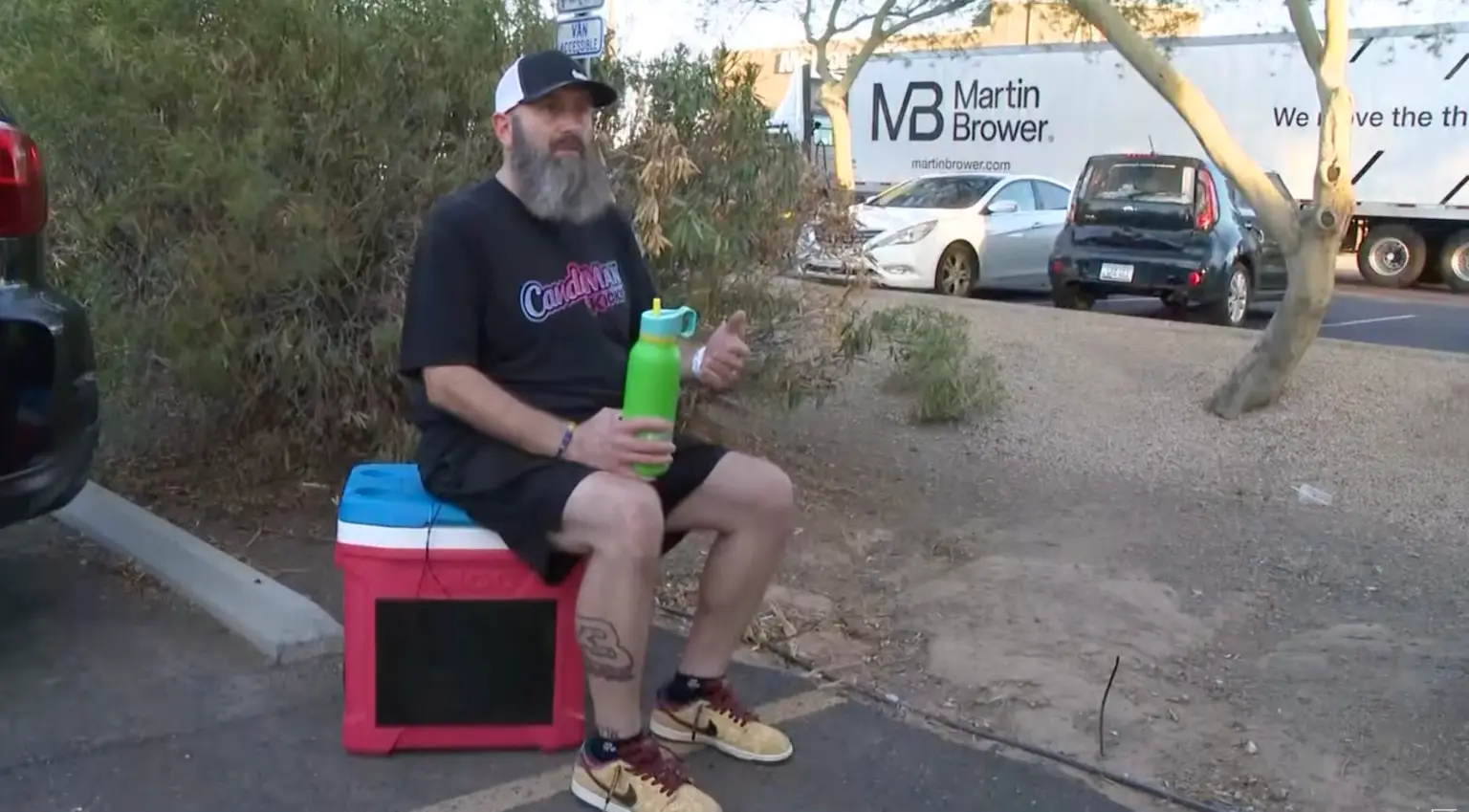 David Martin was fined $100 for handing out water for free (12 News/YouTube)