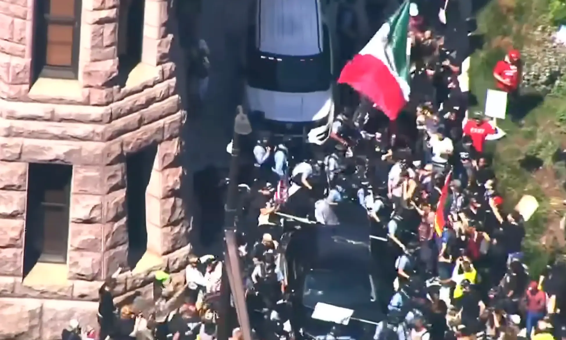 The protest quickly descended into violence with numerous people arrested. (KARE 11)