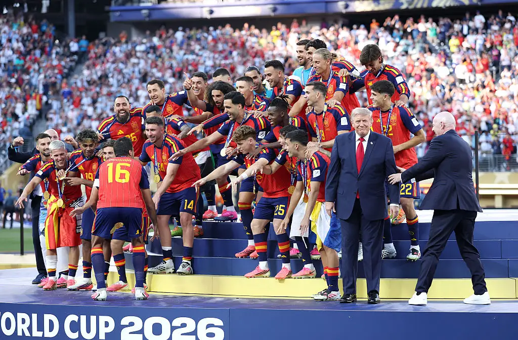 Donald Trump handed players their medals this year (Photo by Dan Mullan/Getty Images)