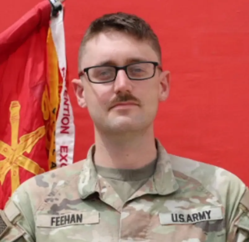Army 1st Lt. Tyler James Feehan was killed in an attack last week at the Muwaffaq Salti Air Base in Jordan (US Department of War)
