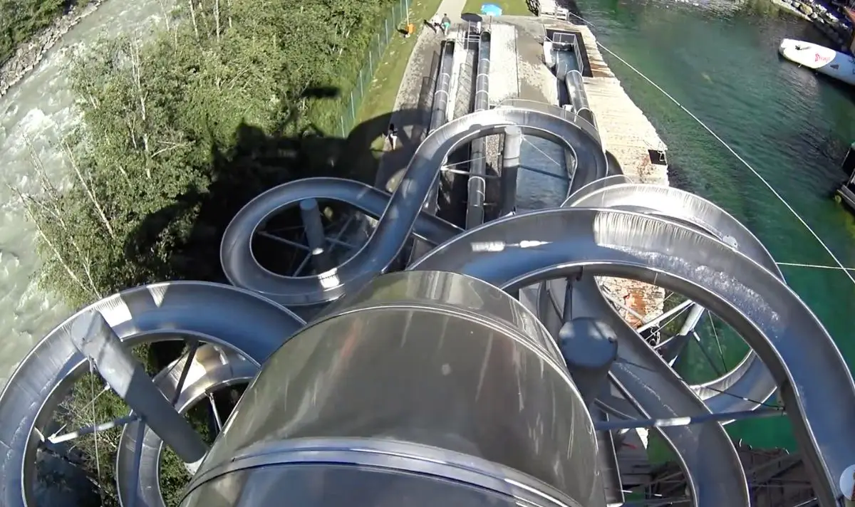 The 'extreme' slide is at Austria’s Area 47 adventure park (amusementforce/YouTube)