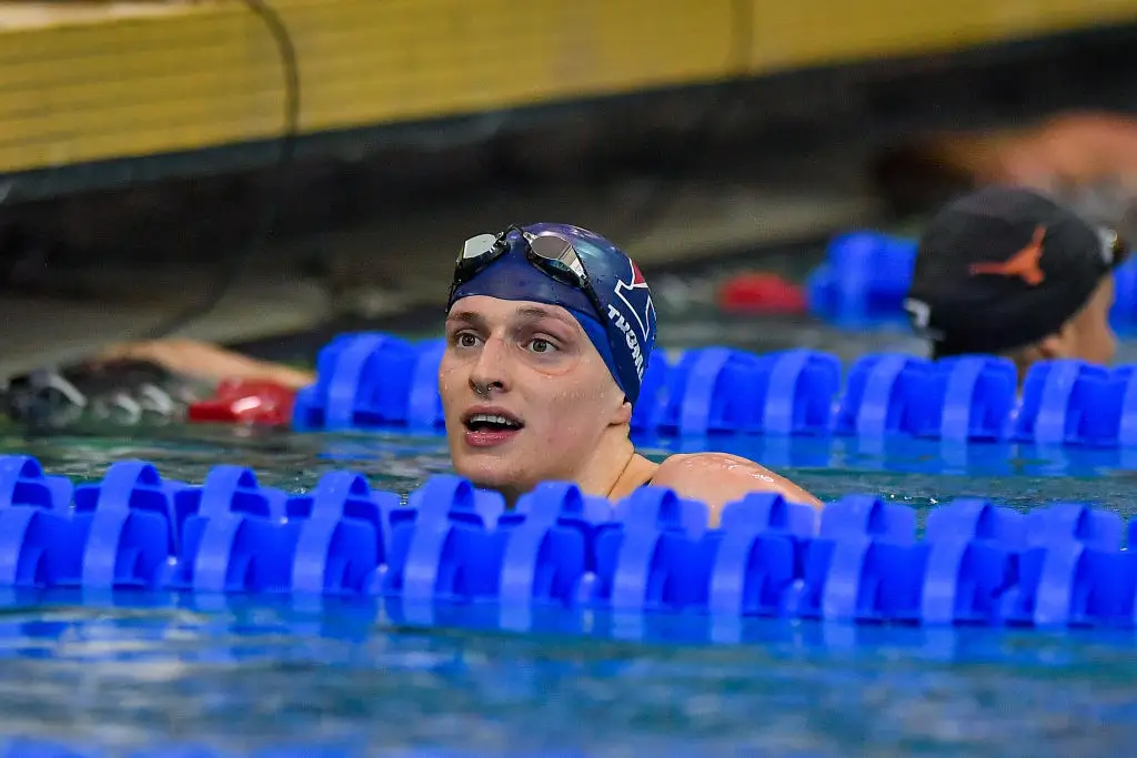 Trans athlete Lia Thomas' former teammates have filed a lawsuit to have her records expunged (Rich von Biberstein/Icon Sportswire via Getty Images)