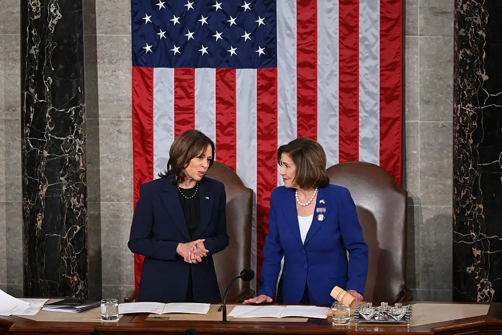 Harris insists America is ready to elect its first woman president, whilst Pelosi pushed back against naysayers (MANDEL NGAN/Contributor/Getty Images)