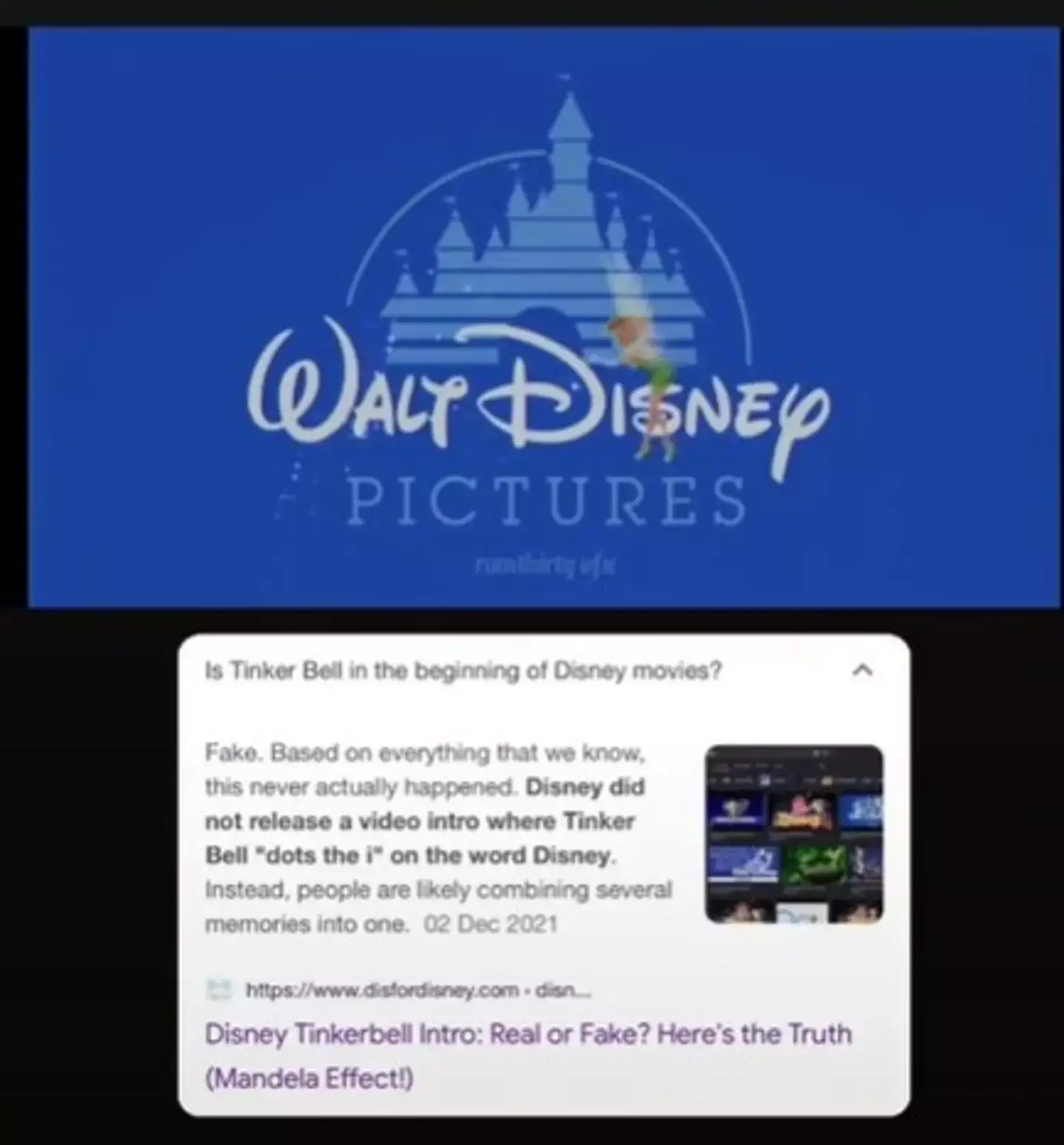 Many people swore they remembered Tinker Bell in the intro (TikTok/ @marelize.pretorius)