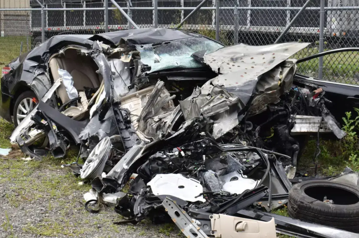 Shirilla's car after the crash (Cuyahoga County Office of the Prosecuting Attorney)