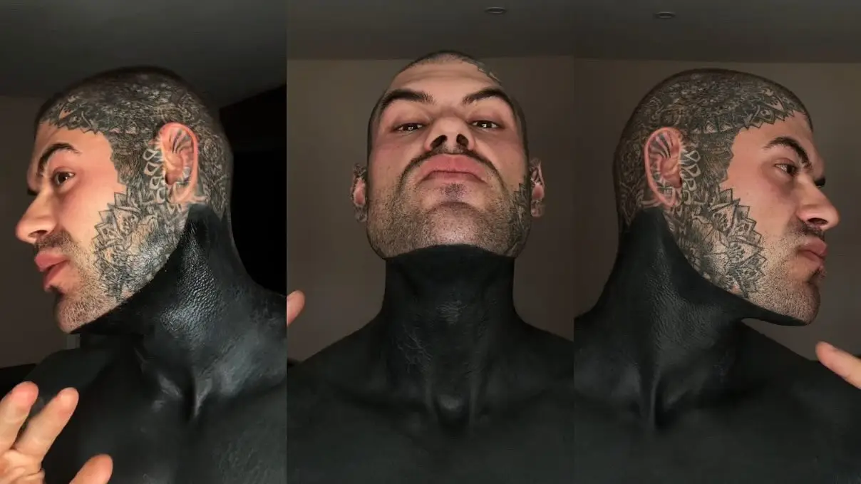 The surprising side effects of 'Blackout tattooing' as explained by a man 70% covered