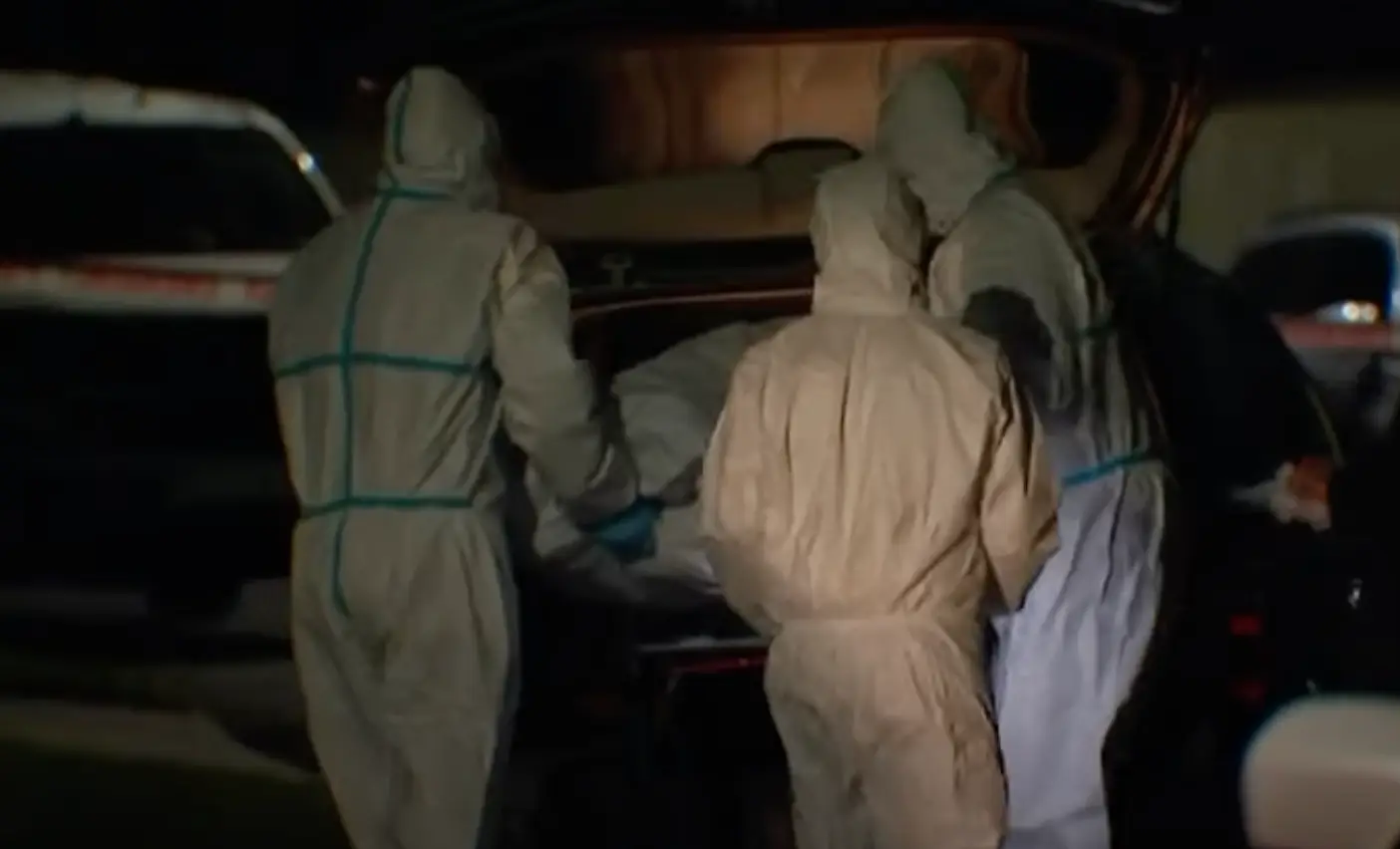 A neighbour said there was a 'wicked smell' emanating from the suitcase.