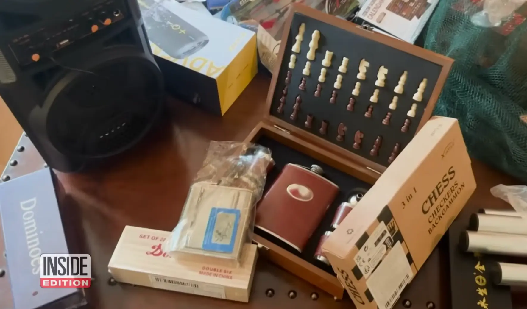 Other items included a chess set, dominoes and a karaoke machine. (Inside Edition)