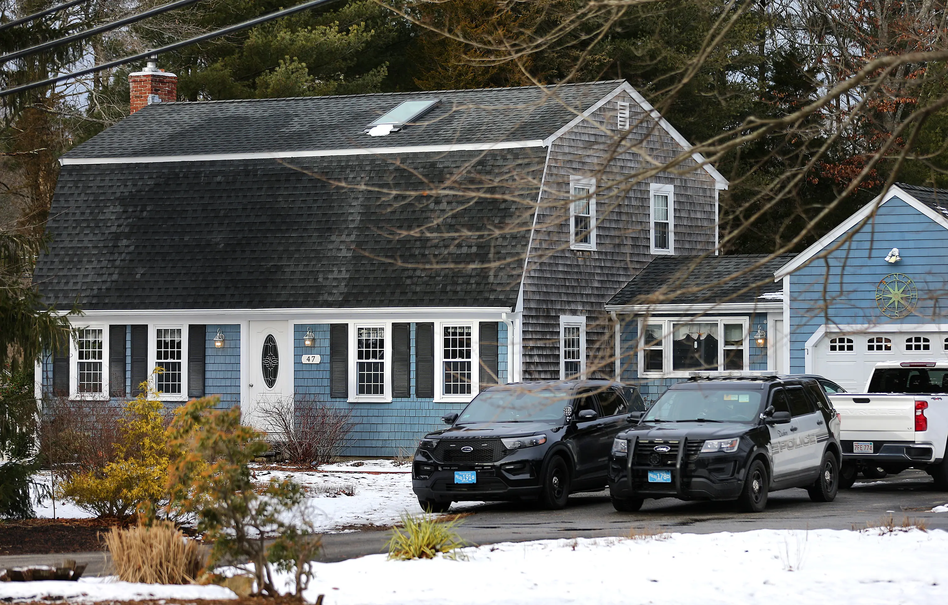 Lindsay Clancy is accused of murdering her three children at their family home in Duxbury, Massachusetts (John Tlumacki/The Boston Globe via Getty Images)