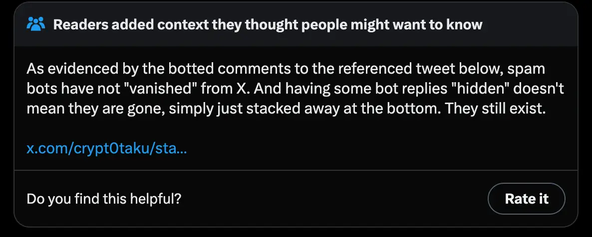 As the context added, the bots are very much still alive and kicking (Twitter) 