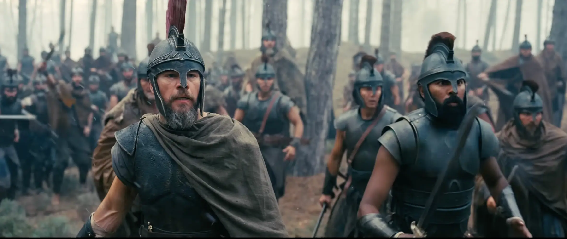 Patel stars alongside Damon's Odysseus, as Eurylochus (Universal Pictures/YouTube)