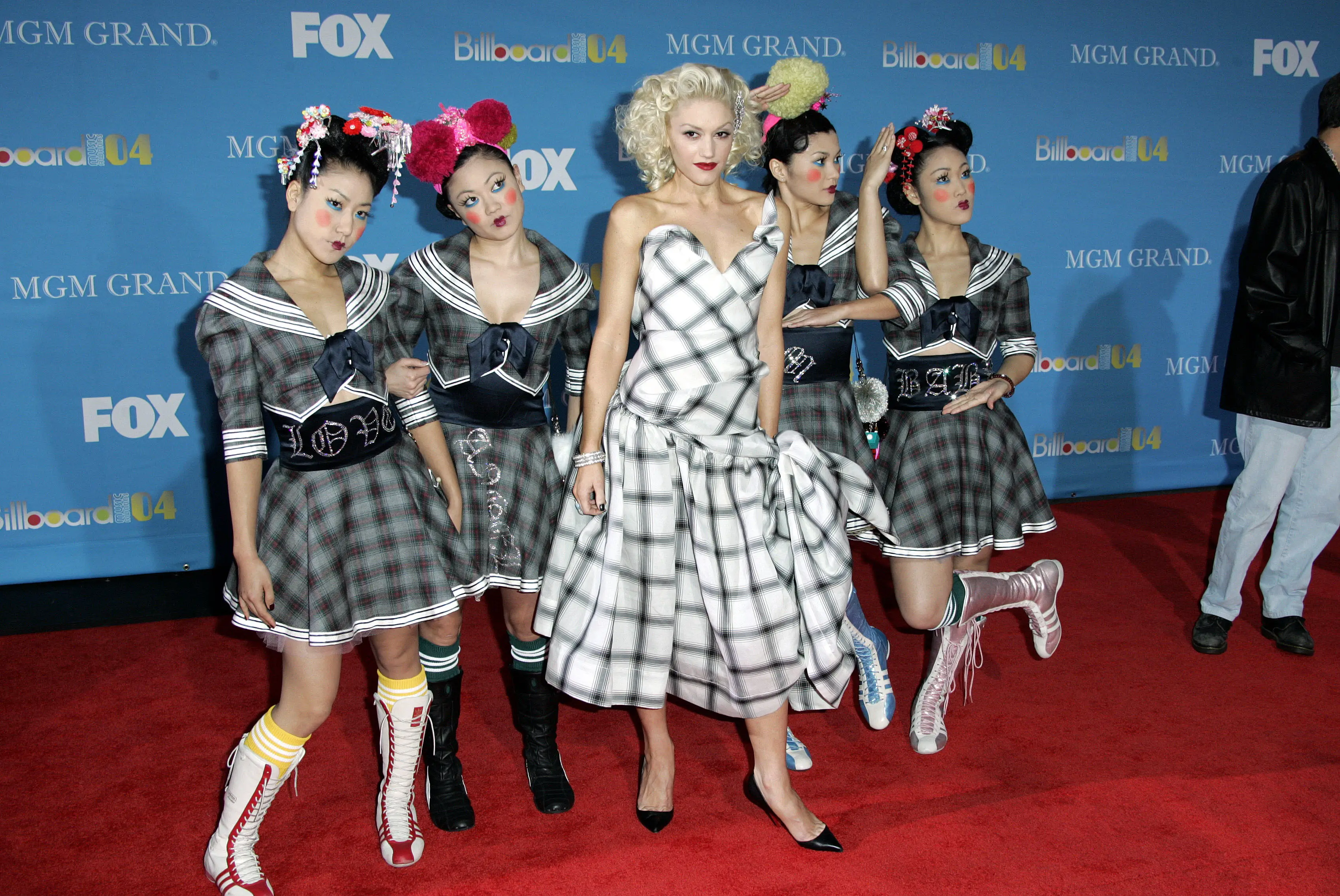 Gwen Stefani in 2004 with her Harajuku dancers.