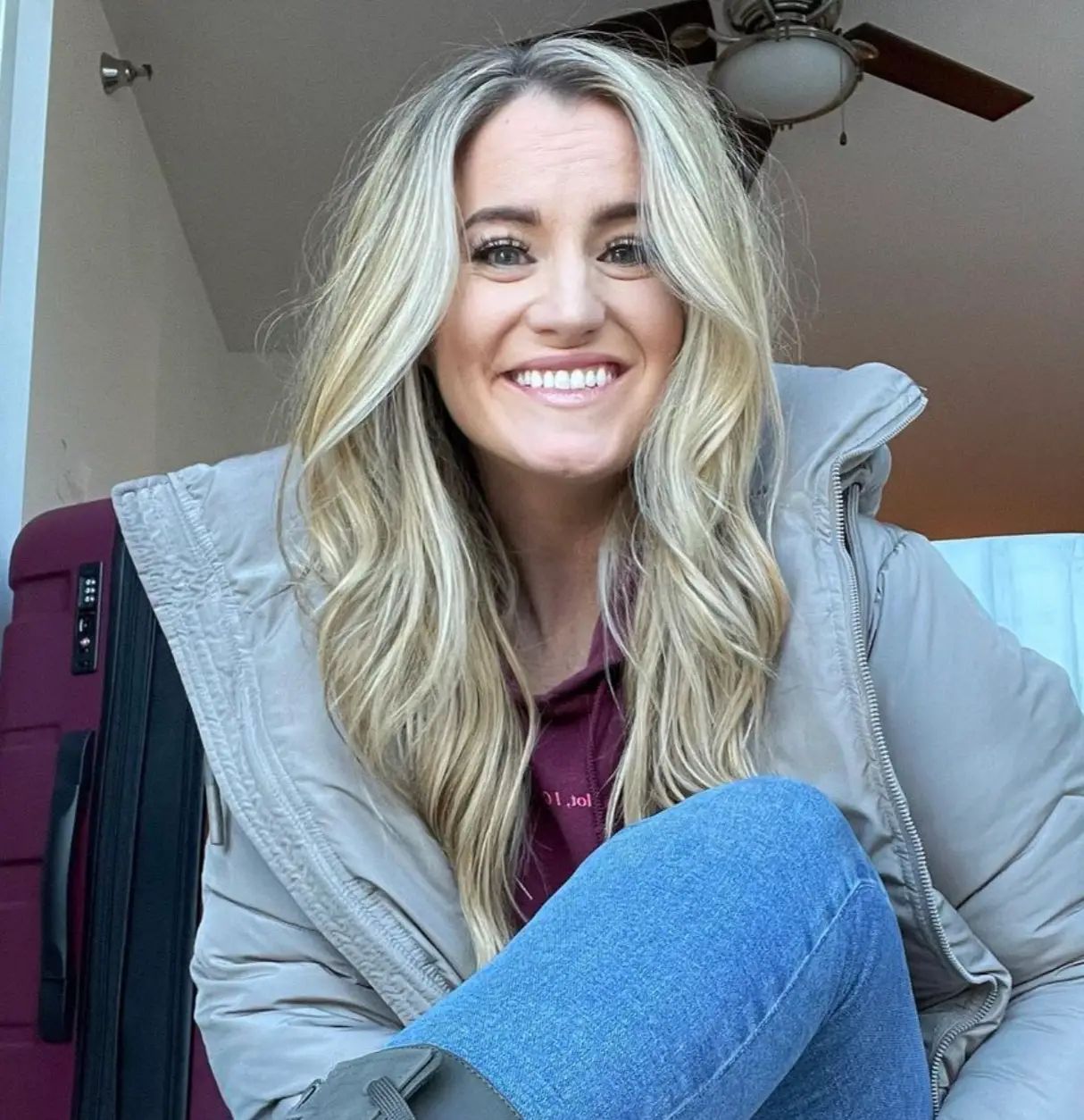 Megan was given $3,000 to give up her seat.