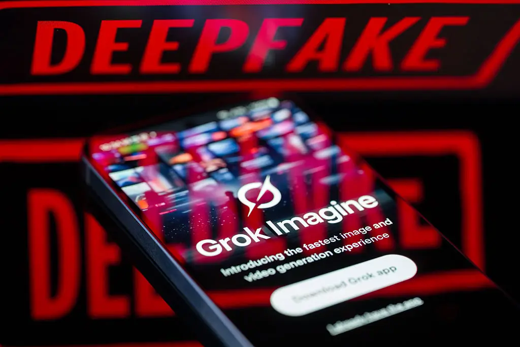 Grok was underfire earlier this year for its deepfake technology (Photo Illustration by Jonathan Raa/NurPhoto via Getty Images)