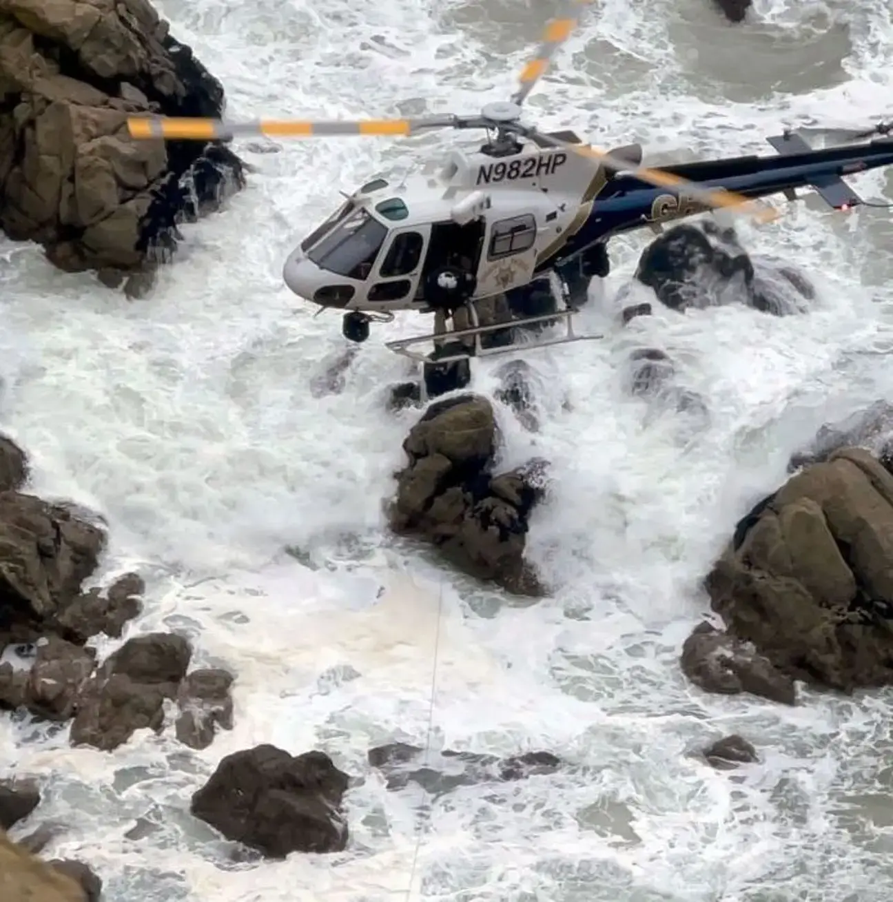 The passengers were rescued via helicopter.