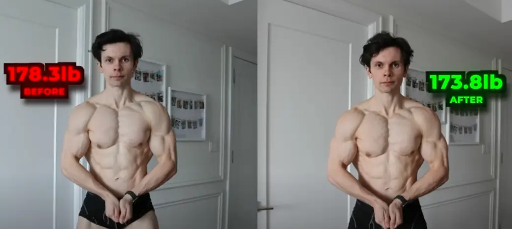 Will before and after the extreme diet (Will Tennyson/YouTube)