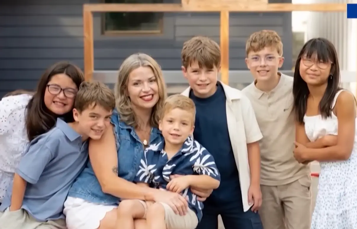 Mandy Karolkiewicz pictured with her six children (Emily Jones/WOOD TV8)