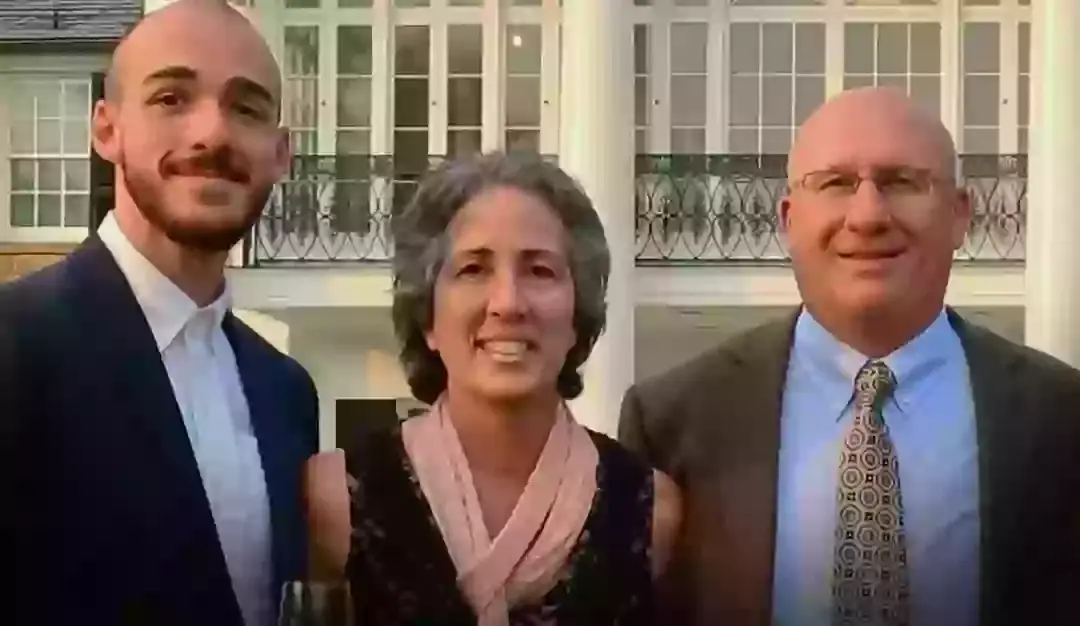 Brian pictured with his parents, Roberta and Christopher (Netflix)