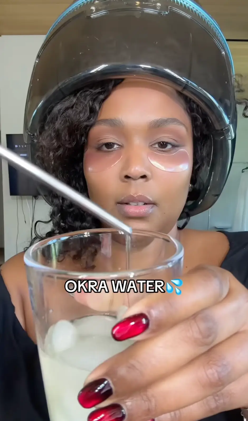 Lizzo showed off her okra-infused water alongside everything else she ate in one day (Instagram/@lizzobeeating)