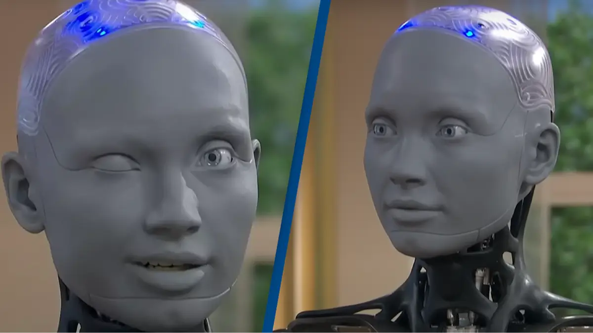 People are pointing out disturbing detail as world's most advanced humanoid robot 'winks' at the camera