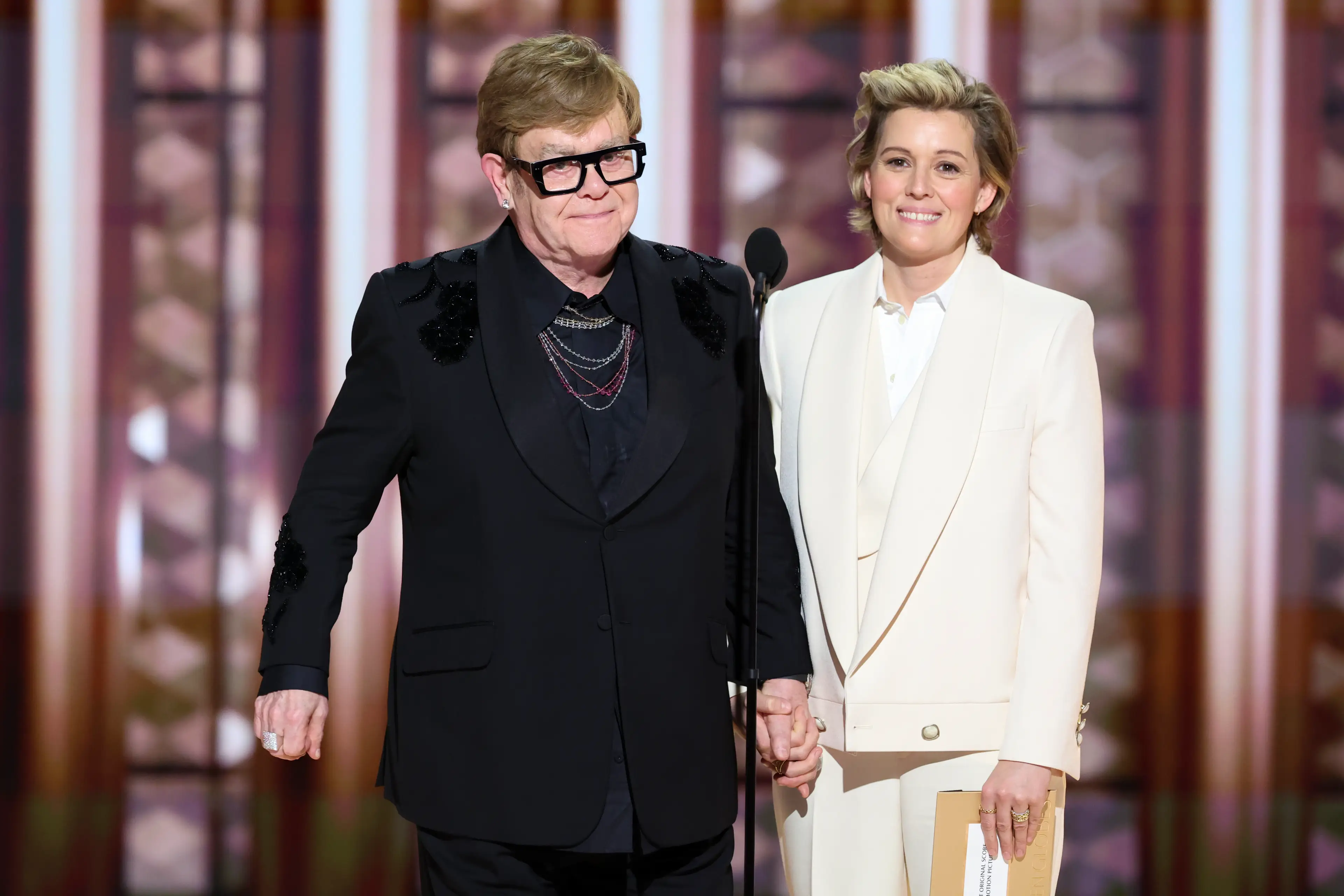 Elton John and Brandi Carlile have a joint album coming out in April (Rich Polk/GG2025/Penske Media via Getty Images)
