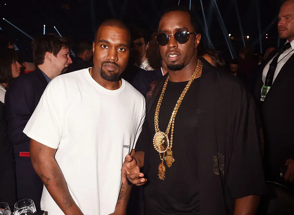 Kanye West and Sean 'Diddy' Combs pose backstage during the 2016 MTV Video Music Awards (Jeff Kravitz/FilmMagic)