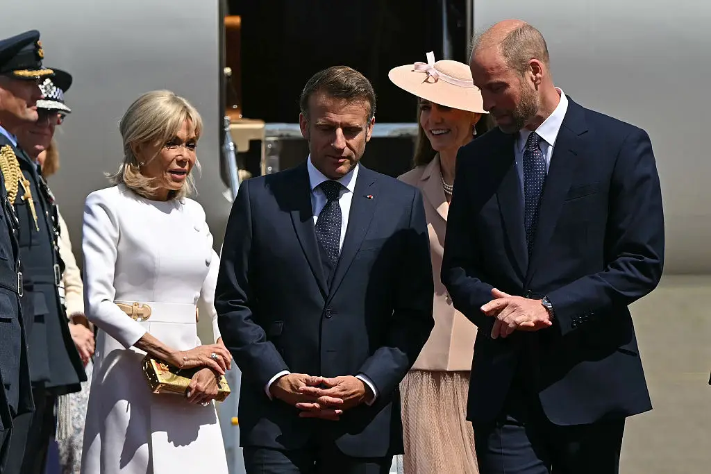 Brigitte appeared to ignore her husband in the royal exchange (Justin Tallis - WPA Pool/Getty Images)