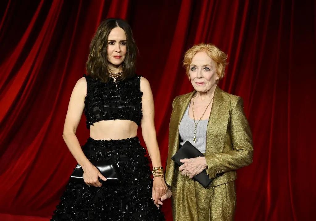 Holland Taylor, 83, and Sarah Paulson, 51, have been together since 2015. (Photo by Gilbert Flores/WWD via Getty Images)