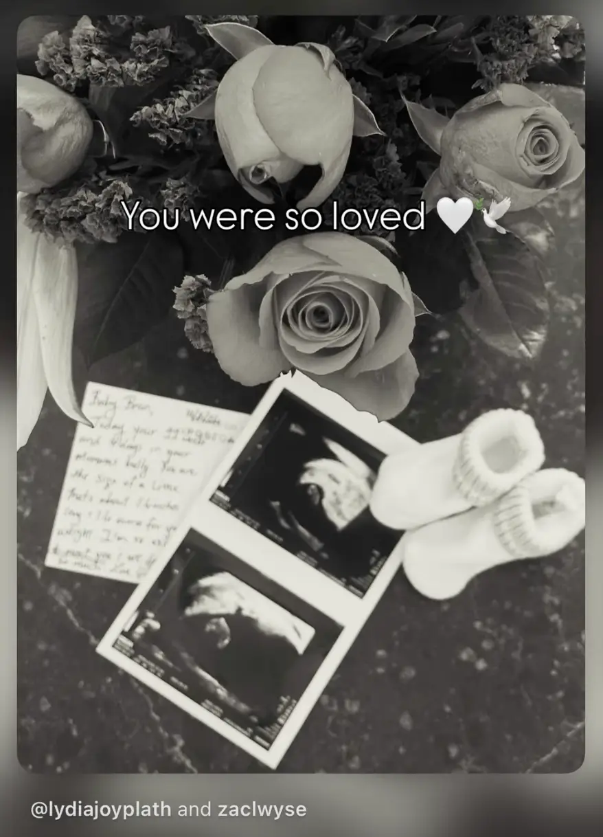 Lydia Plath and Zac Wyse announced the loss of their first child in a joint Instagram post on October 14. (Instagram/@lydiajoyplath)