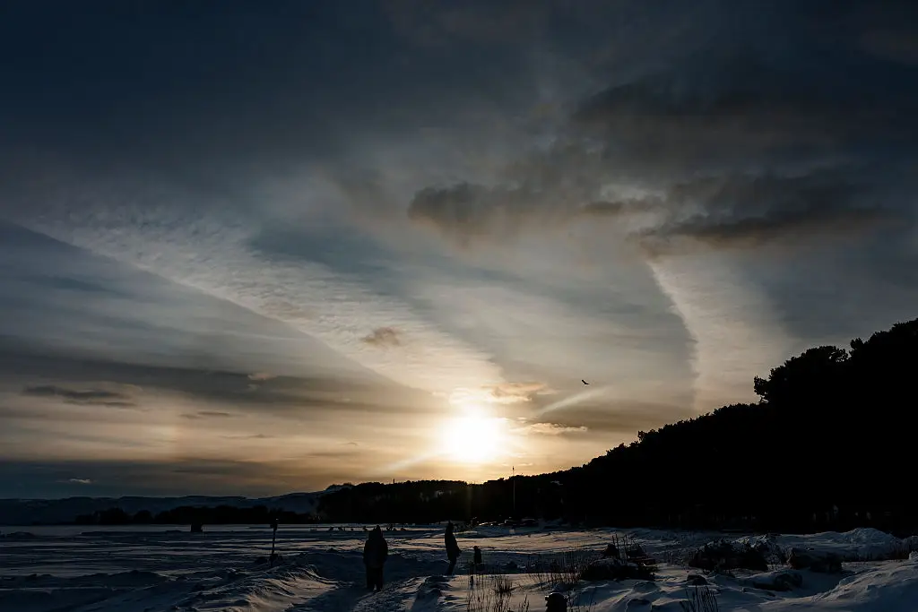 The interception happened over the Baltic Sea. Pictured is the Curonian Lagoon located in the Southeastern coast (Brook Mitchell/Getty Images)
