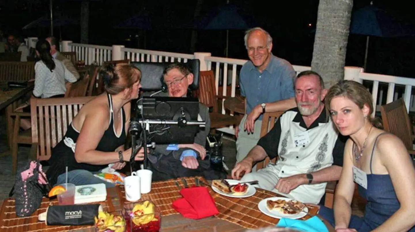 Hawking was previously seen in other photos (DOJ)