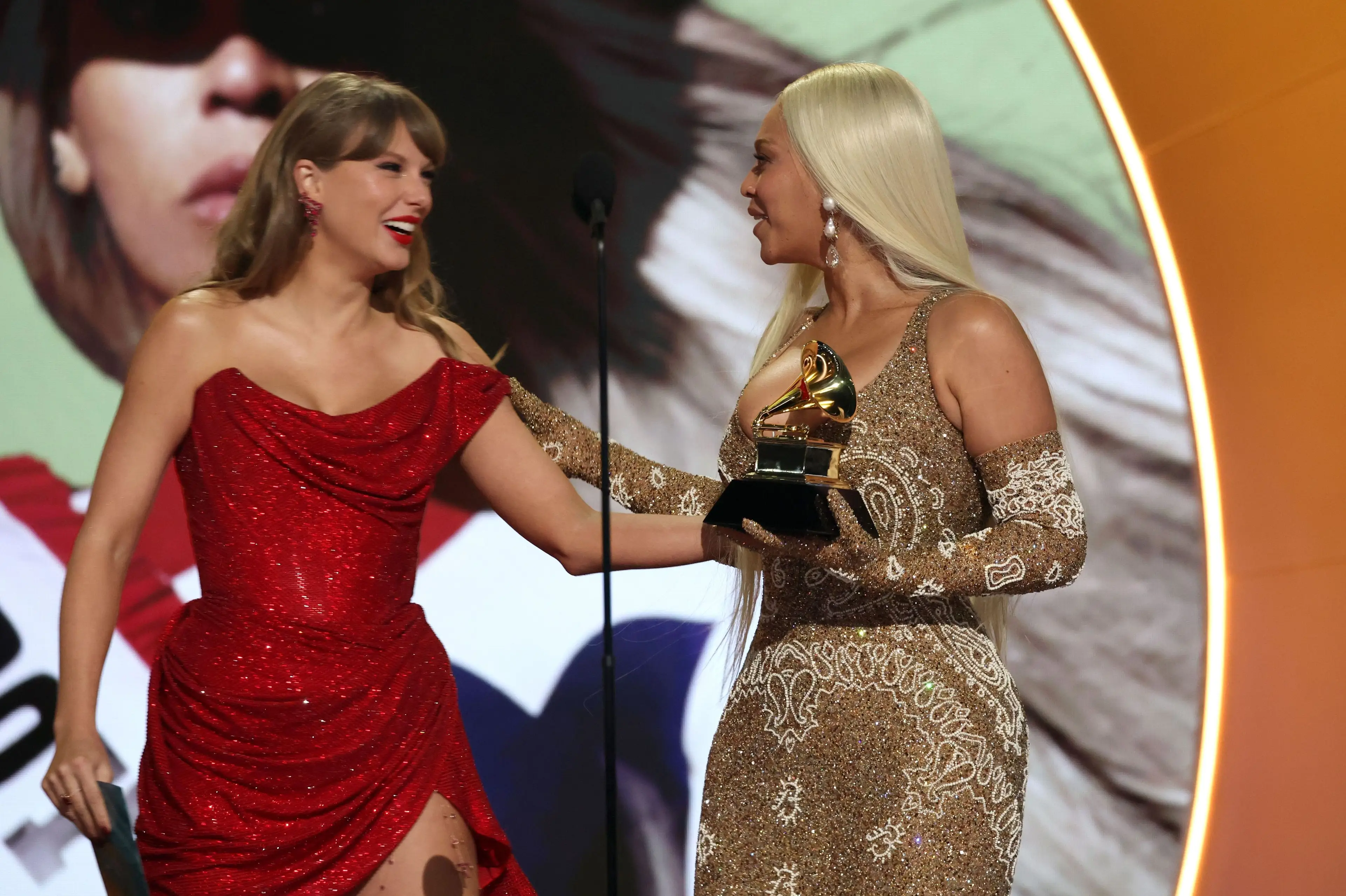 What did Queen Bey tell Taylor? (Kevin Mazur/Getty Images for The Recording Academy)