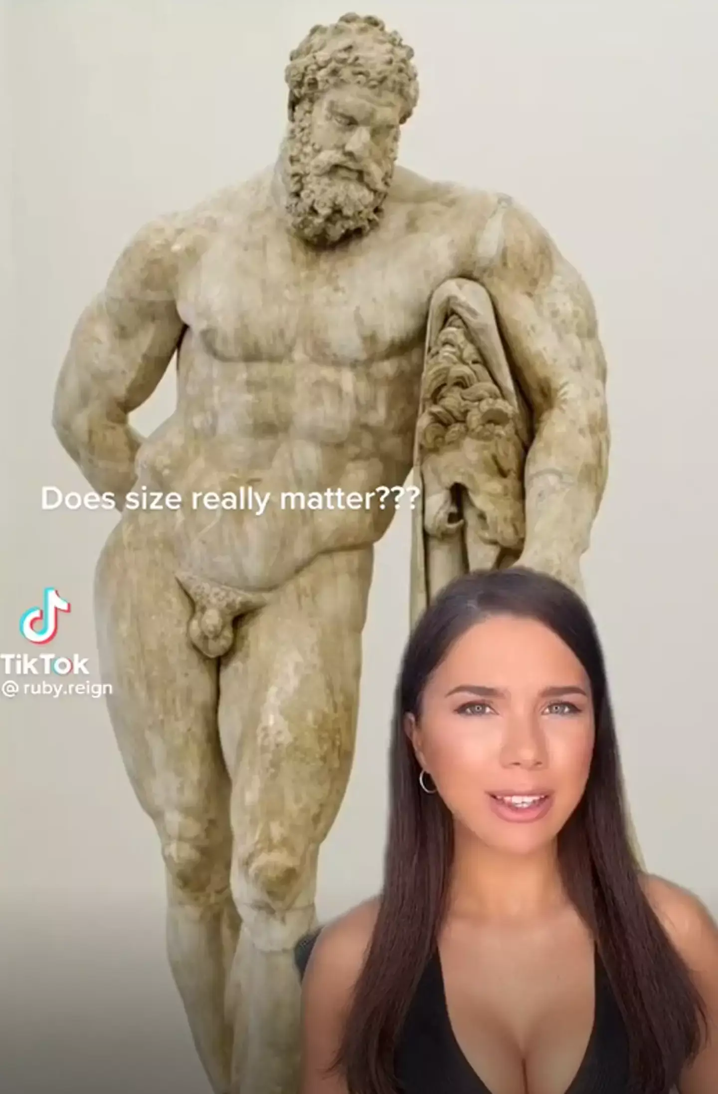 The TikToker explained why Ancient Greek statues have small packages (TikTok/@rubysaysstuff)