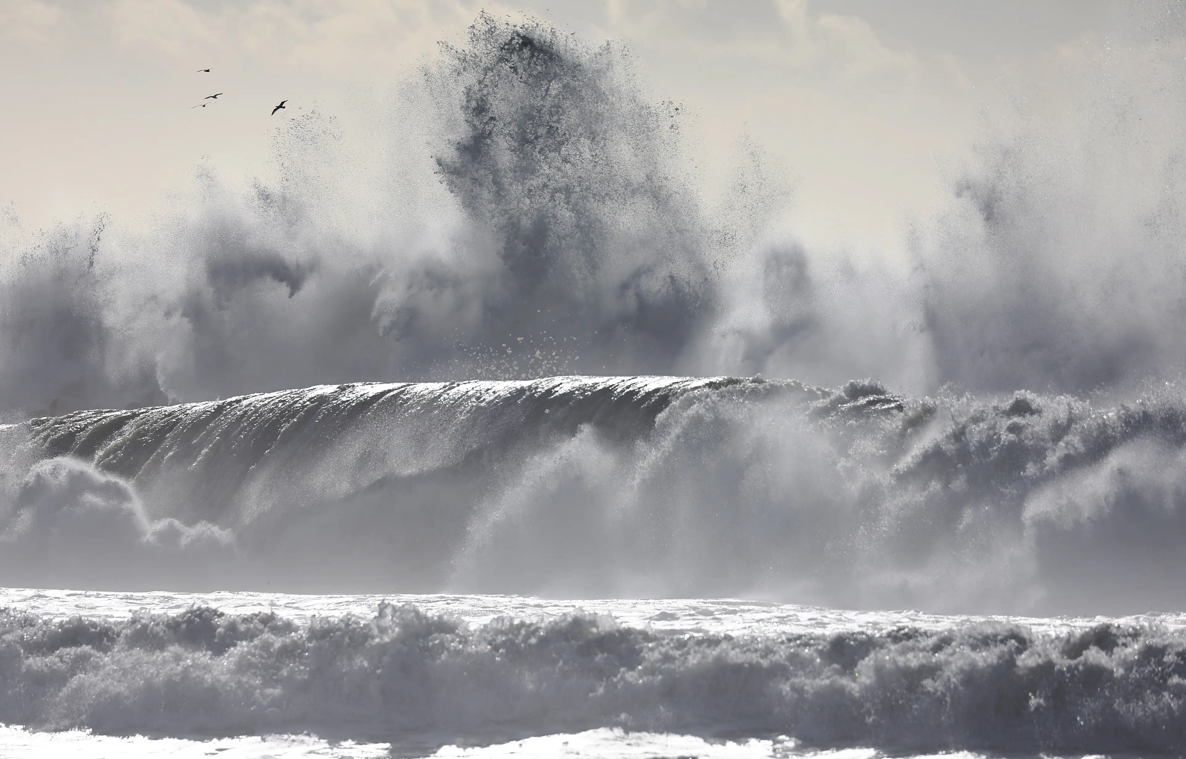The sky is reminiscent of a stormy ocean (