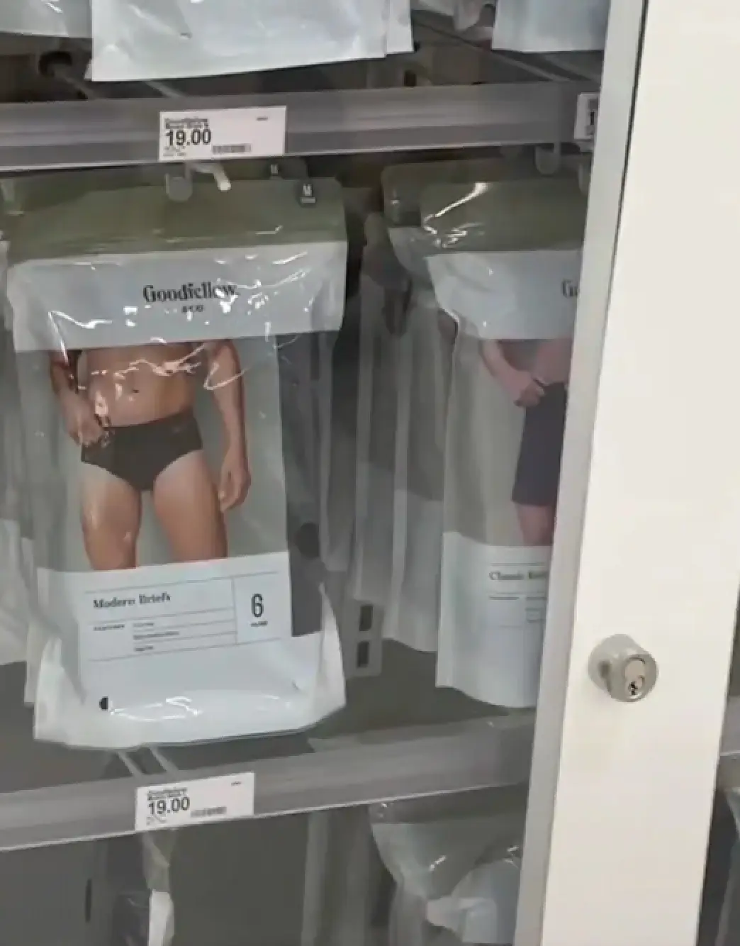 The underwear was locked away behind security doors.