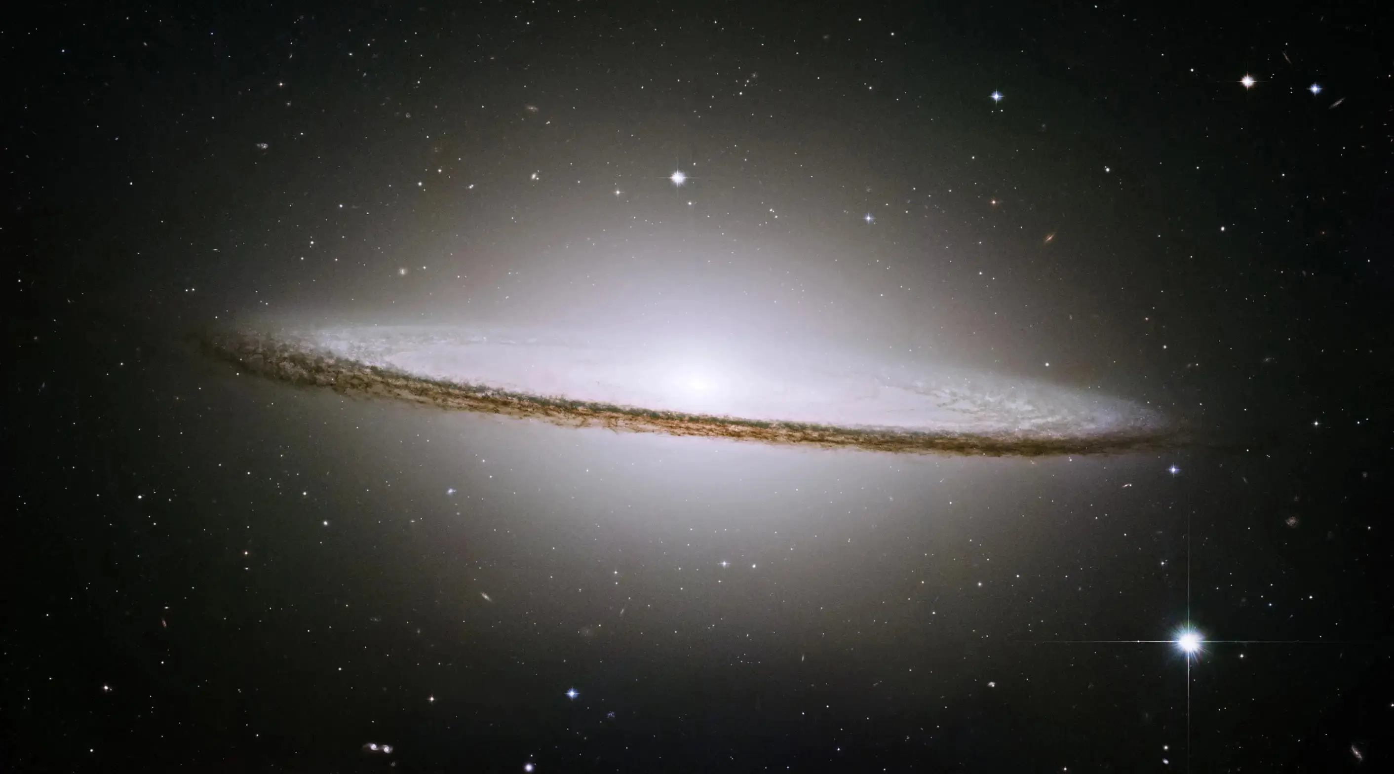 Messier 104 galaxy is nicknamed the Sombrero Galaxy (NASA)