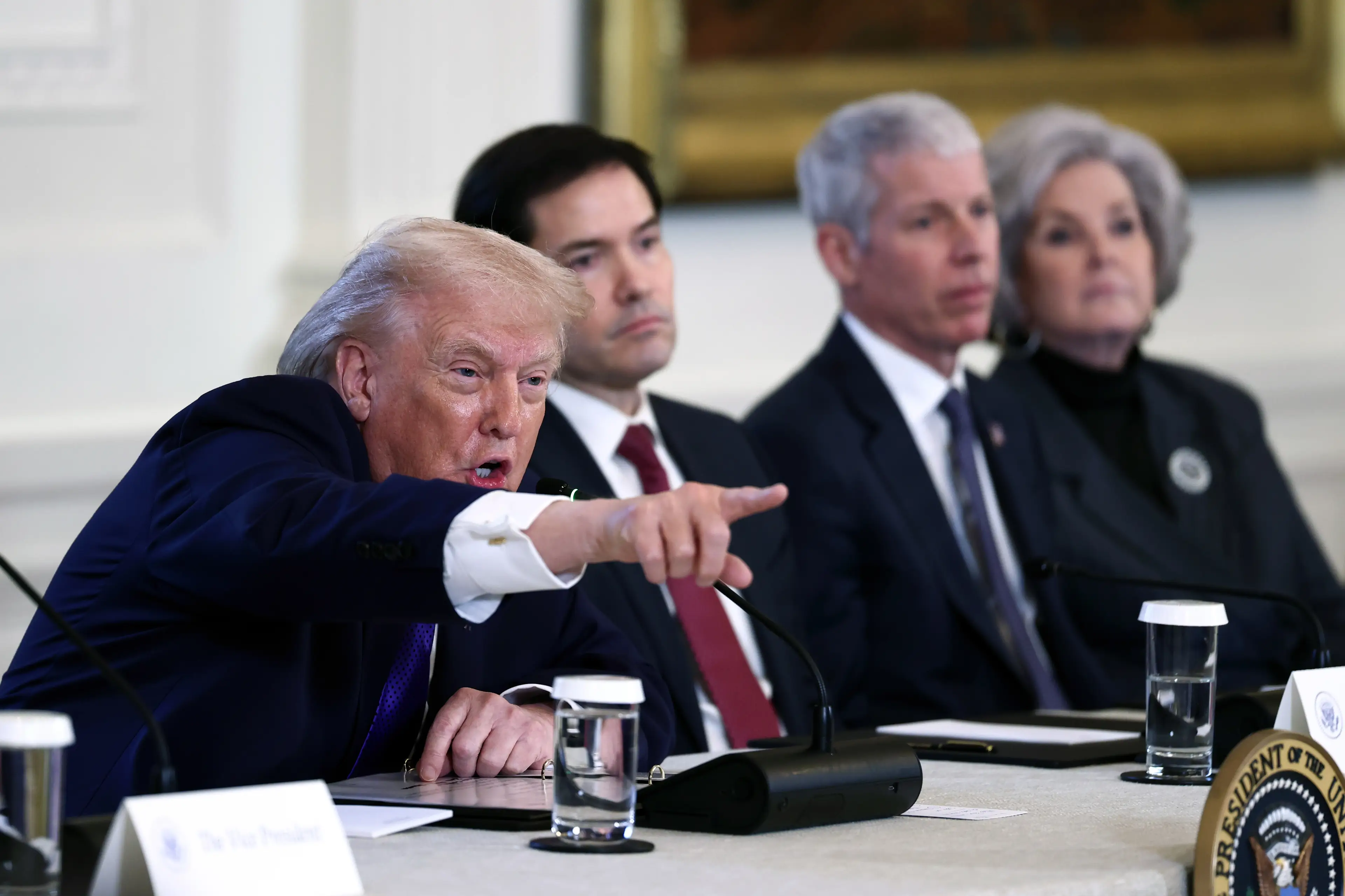 Despite his best efforts, Trump failed to secure a deal with oil bosses on Friday (Jim Lo Scalzo/EPA/Bloomberg via Getty Images)