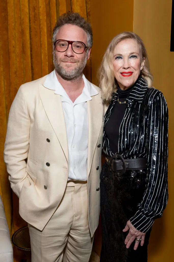 Seth Rogen and Catherine O'Hara pictured together in March 2025 (Emma McIntyre/GA/The Hollywood Reporter via Getty Images)