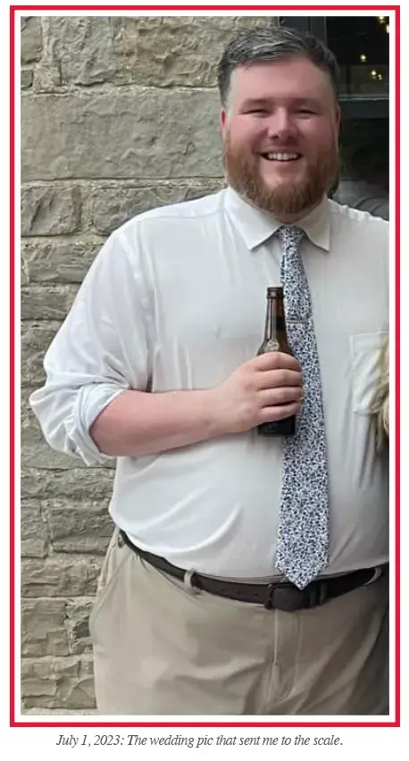 Tom said it was this wedding snap that encouraged him to make a change (Substack/Tom Carroll)