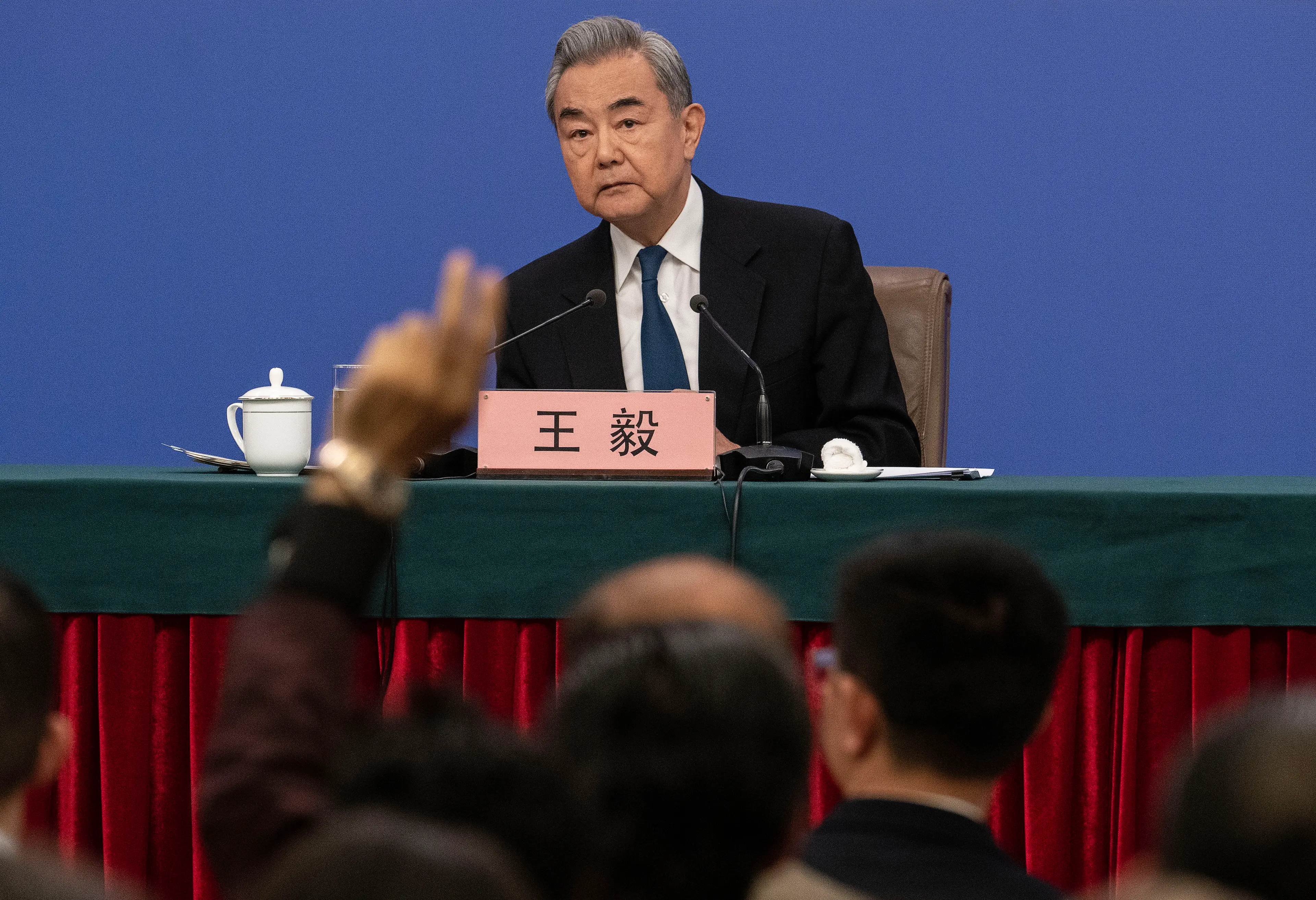 Foreign Minister Wang Yi faced a number of questions about Iran at the once-a-year meeting of China's legislature (Kevin Frayer/Getty Images)