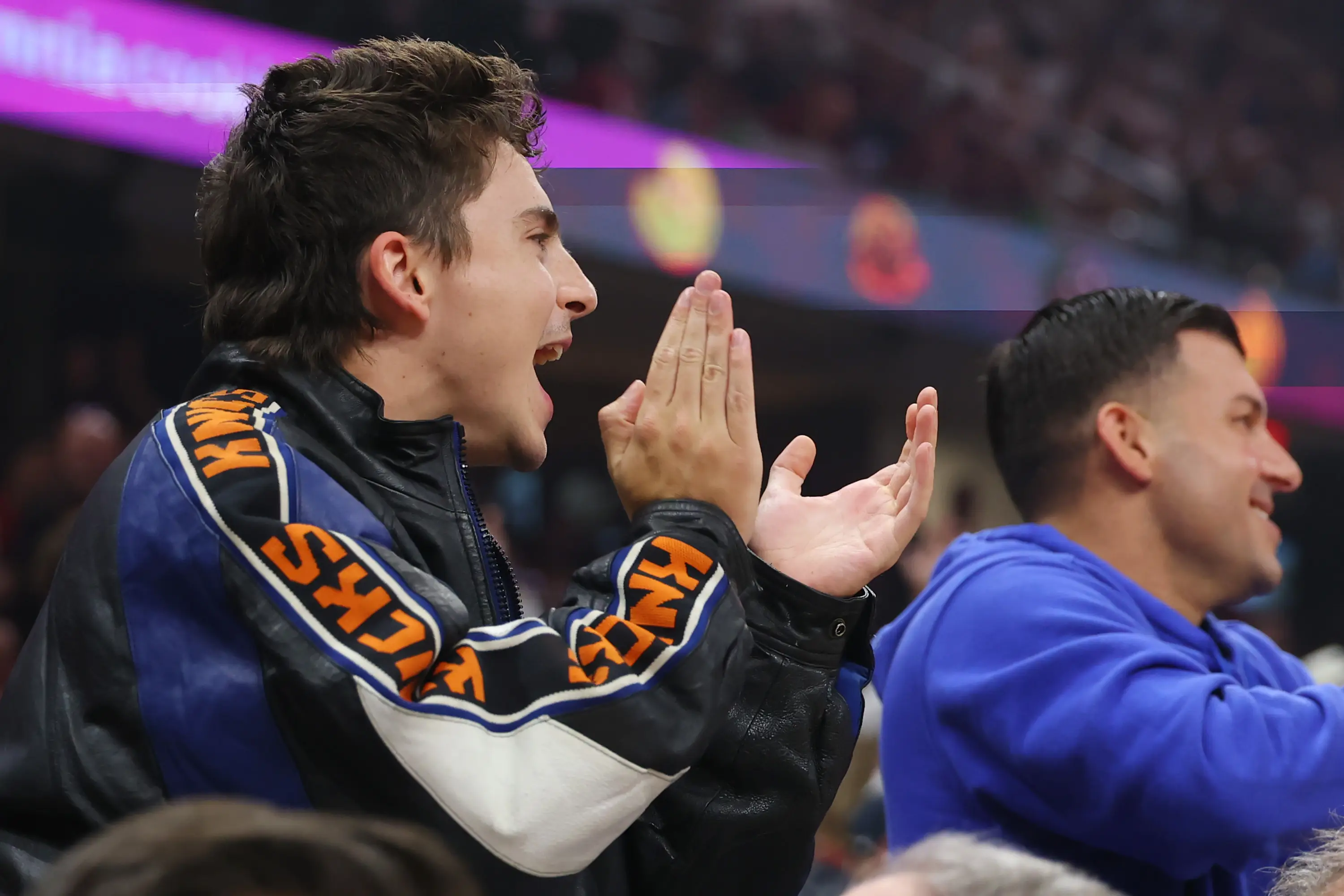 Few people get as into a Knicks game as Timothee Chalamet (Gregory Shamus/Getty Images)