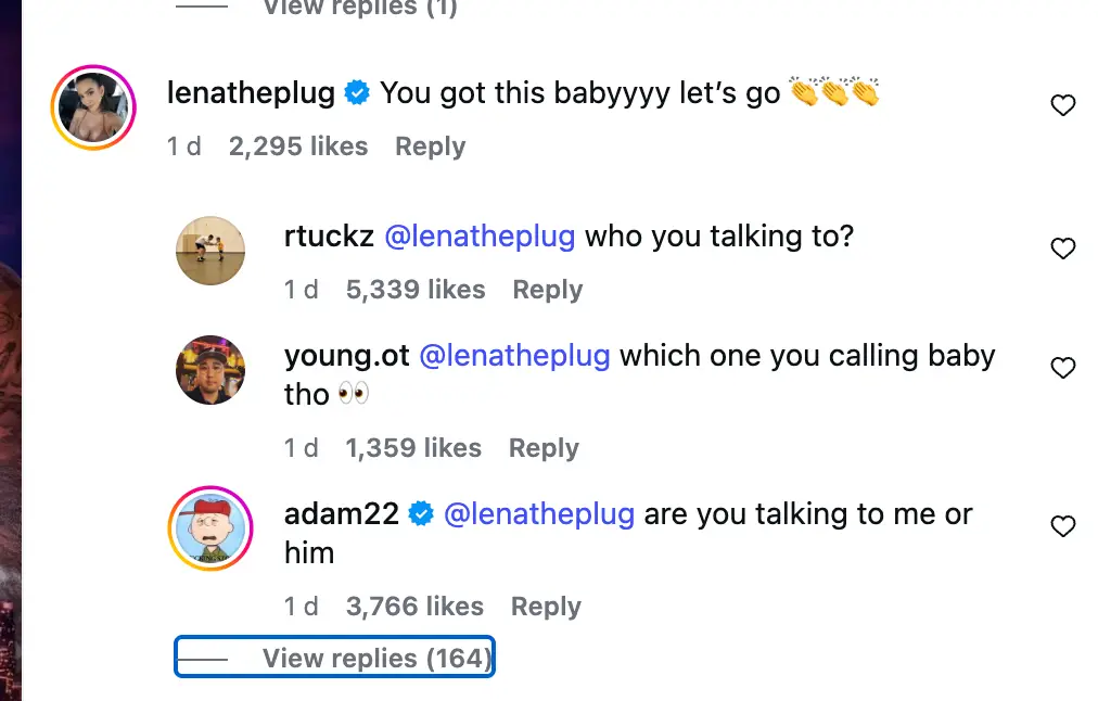 Adam was further mocked after his wife appeared to show him support (brandriskpromotions/Instagram)