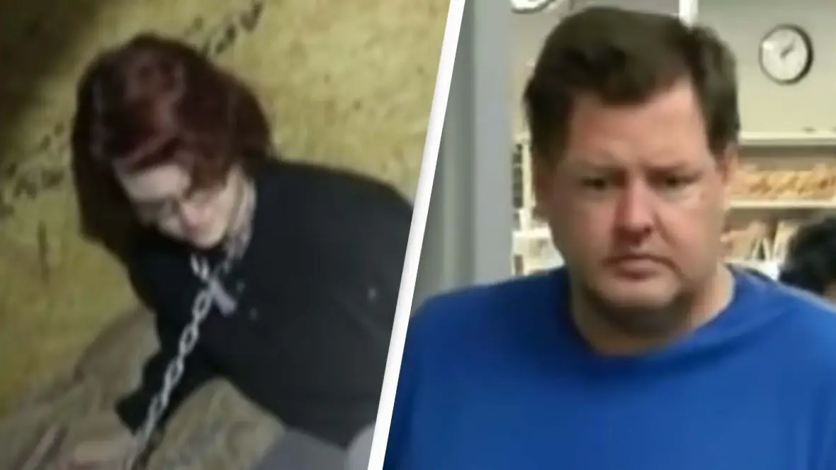 Moment police free woman kidnapped by serial killer 'chained up like a dog' caught on body cam